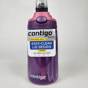 Contigo Kid's 14 oz. AutoSpout Straw Water Bottle with Easy-Clean Lid Eggplant